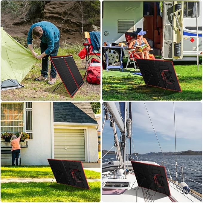 DOKIO Solar Panel Tilt Mount Stand – Lightweight Adjustable Stainless Steel Bracket for Foldable Panels, Portable Angle Adjustment for RV, Tent, Balcony, Camping