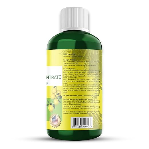 GARDENWISE Organic Premium Kelp Seaweed Fertilizer: All-in-One Citrus Tree Fertilizer for Meyer Lemon, Lime, and Other Fruiting Trees - Liquid Plant Food for Potted & Outdoor Citrus Trees (32 OZ)