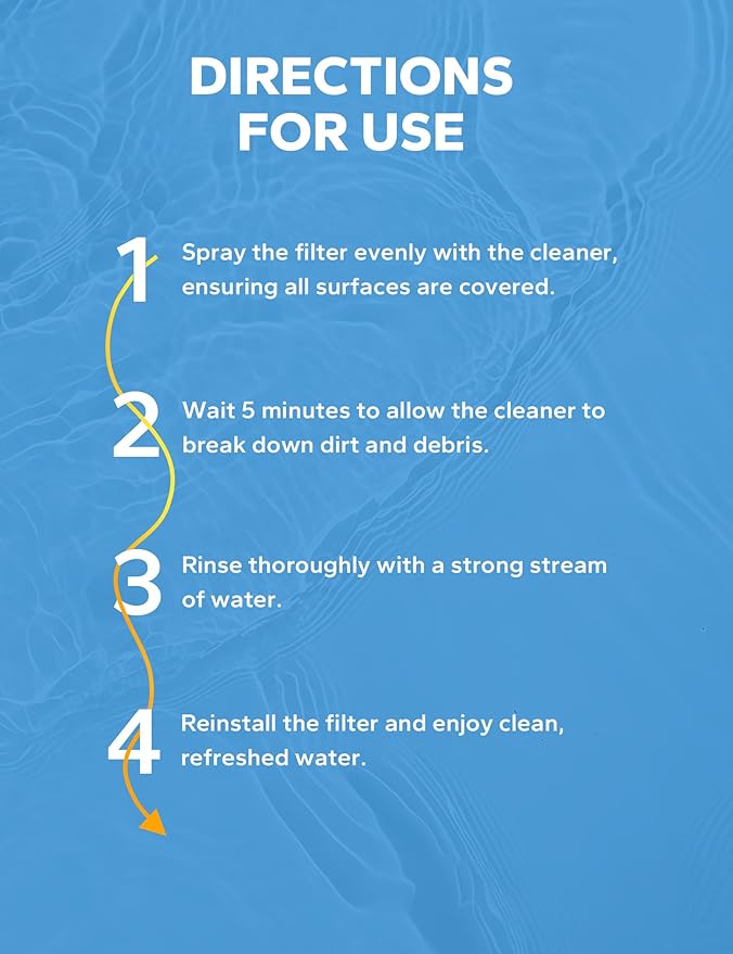SUMMERBUDDY Spa Filter Cleaner - Fast-Acting Spray for Instant Hot Tub & Pool Filter Cleaning, Prolongs Filter Life, No Soaking Required, Pool Cartridge Filter Cleaner, 32 oz