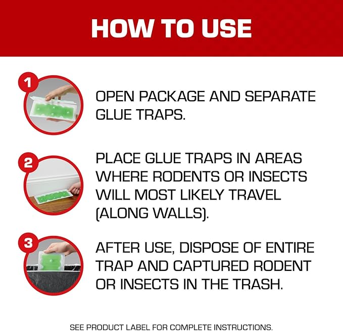 Tomcat Super Hold Glue Traps Rat Size for Rats, Mice, Snakes, Cockroaches, Spiders, and Scorpions, Ready-To-Use, 2 Traps