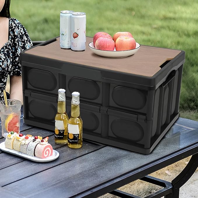 30L Outdoor Multifunctional Storage Box, Camping Storage Containers, All Weather Outdoor Storage Boxes for Providing Versatility for Outdoor Activities(Black)