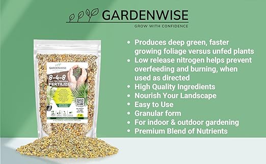 Gardenwise 8-4-8 Professional Palm Tree Fertilizer Plant Food; for Indoor Potted Plants and Outdoor Landscape Palm Trees; Quick-Release Nitrogen Fertilizer and Continuous Feeding (3 QUARTS)