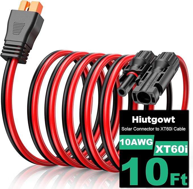 10AWG XT60i Solar Cable 10FT, Solar to XT60i Charging Cable, Solar Connector to XT60i Connector Solar Cable, XT60i Charging Cable for Portable Power Station and Solar Generator