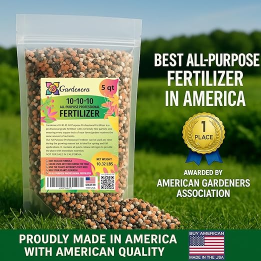 𝐁𝐄𝐒𝐓𝐒𝐄𝐋𝐋𝐄𝐑 10-10-10 Plant Fertilizer Fast Release | 10 10 10 All Purpose Fertilizer for Fruit Trees, Evergreens, Vegetables, Arborvitae, Fig Trees, Shrubs, Pines, Oaks, Flowers [2 Quarts]