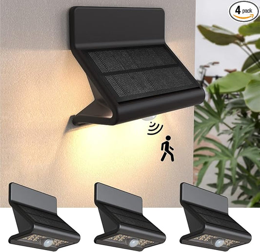 AURAXY Outdoor Solar Security Lights Motion Sensor, Waterproof LED Wall Lights, Wireless Solar Light for Home Safety, Ideal for Yard Garden Garage Porch Front Door Backyard