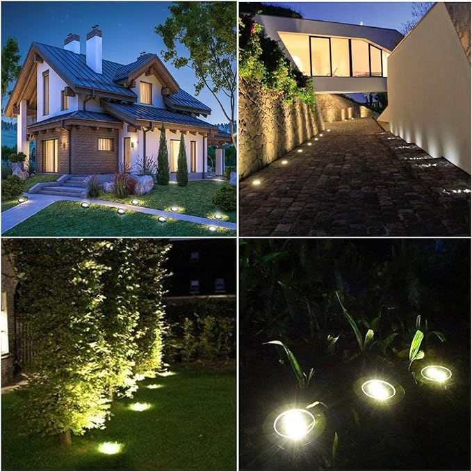 Rayolon Solar Ground Light, Waterproof Solar Garden Lights, Upgraded Outdoor Garden Waterproof Bright in-Ground Light, Landscape Lights for Pathway,Yard,Deck,Lawn,Patio,Walkway