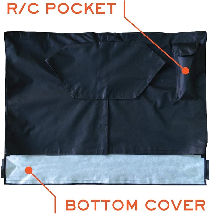 Outdoor TV Cover 30-32 inch - WITH FRONT FLAP - Weatherproof, Waterproof protection, Soft Interior, With Bottom cover - Black