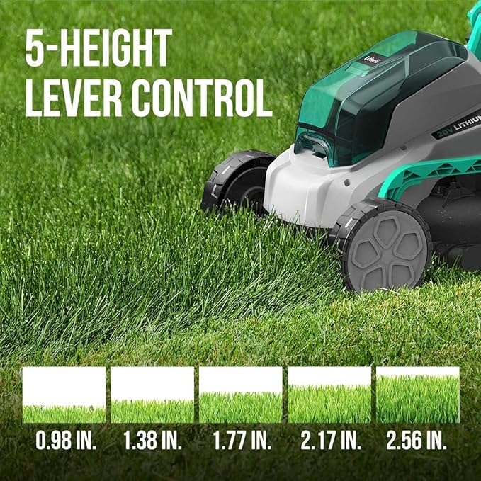 Litheli 20V 13" Cordless Lawn Mower & 20V Cordless 350 CFM 85 MPH Leaf Blower Bundle with Battery & Charger