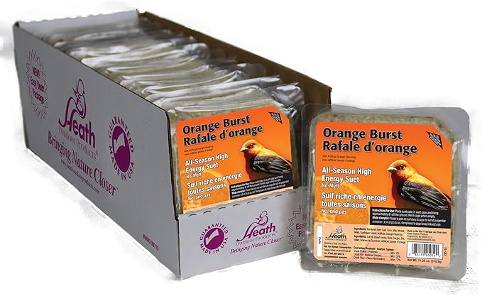 Heath Outdoor Products DD14-10: Orange Burst Suet Cake - Pack of 10