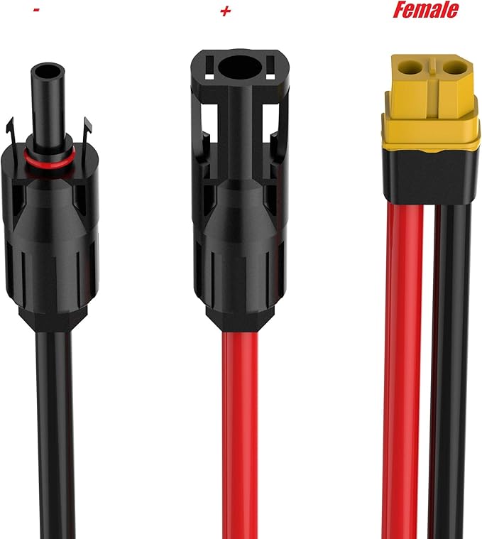 SolarEnz Solar ChargeCable Solar Connector to XT60 Adapter Connector Connect Solar Panel for Lipo Battery Pack EFDELTA Portable Power Station River 600 and Solar Generator 3.2M/10Ft