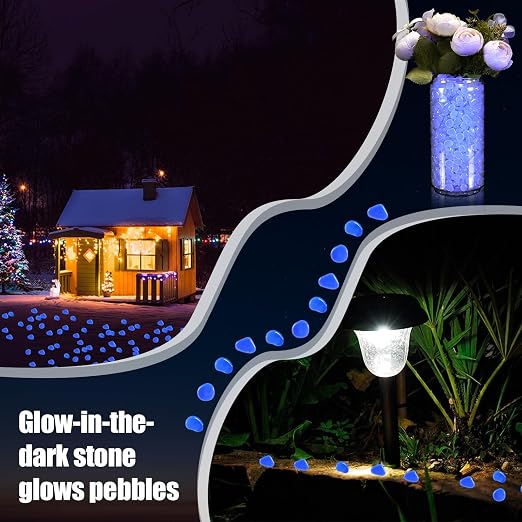 Sasylvia 6000 Pcs Glow in the Dark Rocks Glow in the Dark Pebbles Glowing Rocks for Garden Outdoor Glowing Fish Tank Pebbles Luminous Stone for Outdoor Yard Patio Aquarium Landscaping (White)