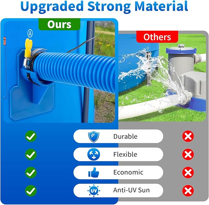 1.25 x 59 Inch Pool Hoses for Above Ground Pools,Pool Filter Pump Hoses,Compatible With Intex Filter Pump 607,637 With 12 Metal Clamps（3 Pack）