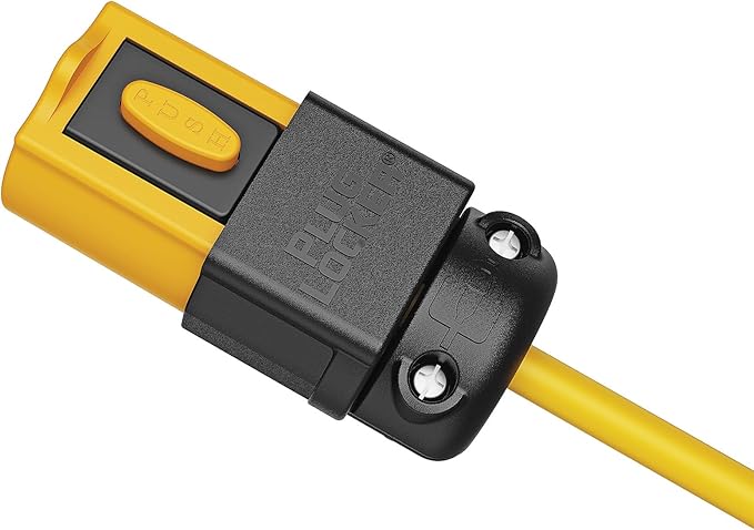 Locking Extension Cord Connector Replacement End - 15A, 125V - No More Accidental Disconnections, Indoor/Outdoor Use, Impact-Resistant (1)