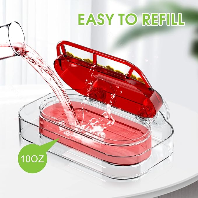 Redboat 2 Pack Window Hummingbird Feeder, Strong Suction Cup Hummingbird Feeder with 4 Feeding Ports, Easy to Clean and Refill Plastic Humming Bird Feeder, 10oz