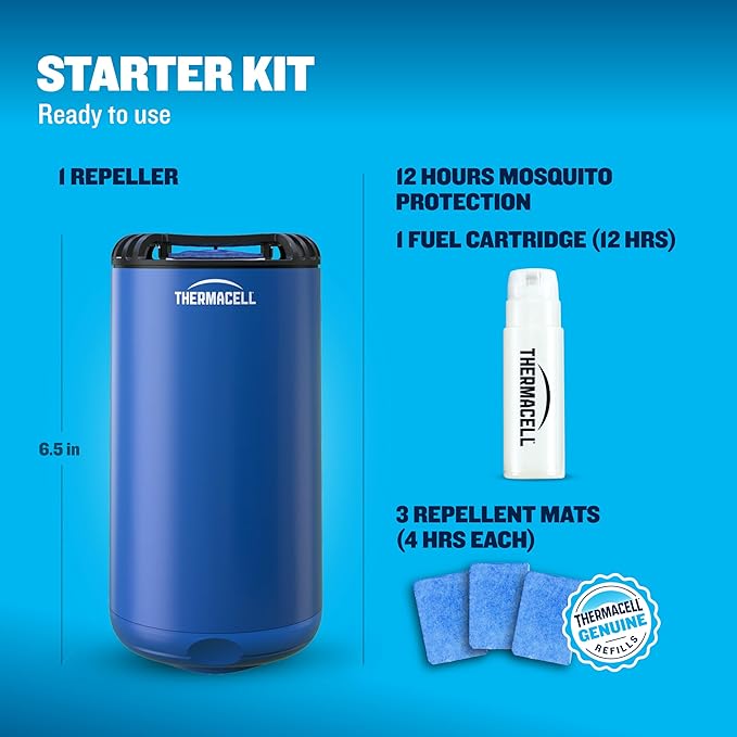 Thermacell Mosquito Repeller Patio Shield; Includes 12-Hour Refill; Highly Effective Mosquito Repellent for Patio; Bug Spray Alternative; Scent Free; No Candles or Flames