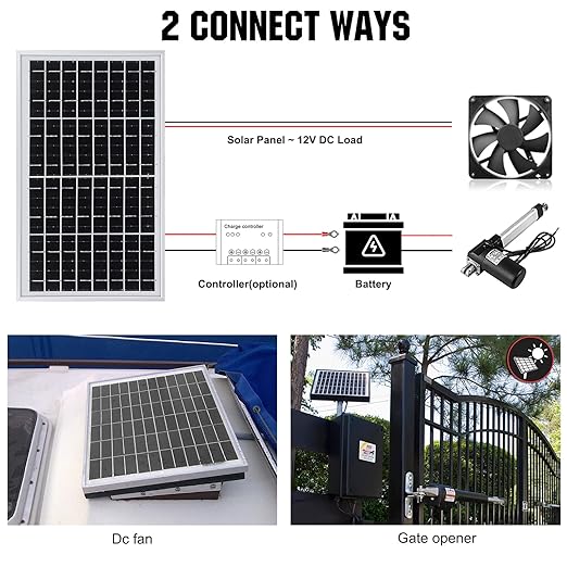 ECO-WORTHY 10W Solar Panel Battery Charger Portable for Charging 12V Battery or Vehicle Gate Opener,Electrical Fence Chicken Coop Lawn Tractor Boat (Pack of 4)