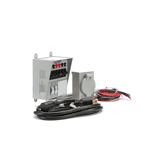 Reliance Controls Corporation 31406CWK 30 Amp 6-circuit Pro/Tran Transfer Switch Kit for Generators (7500 Watts).,Gray