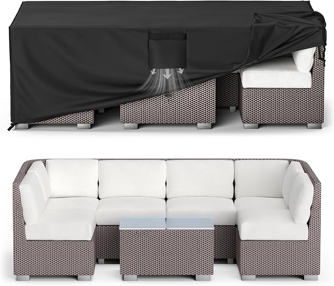 MR.COVER Patio Furniture Cover Waterproof, Outside Table and Chair Set Cover, Garden Windproof Heavy Duty Furniture Protection for Outdoor Sectional Sofa Chair Set Size 88L x 62W x 28H inch