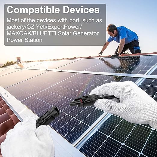 40FT 10AWG Solar Panel Extension Cable with Female and Male Connectors, Solar Cable for Solar Panels, Charge Controllers and Solar Generator (10AWG, 40FT)