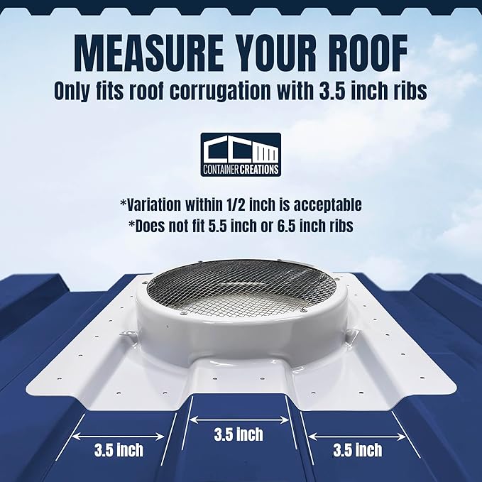 AdaptAIR Roof Turbine Vent (1 Pack) 12 inch Roof Vent Adapter - Designed for Conex Container, Shipping Container House, Fits Whirlybird Roof Vent and Solar Roof Vent Fan by Container Creations
