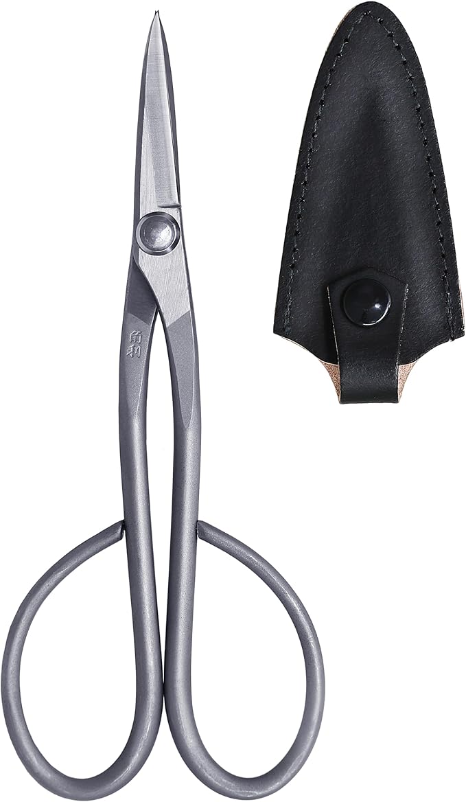 KAKURI Satsuki Bonsai Scissors Made in Japan 7", Japanese Stainless Steel Blade, Precision Bonsai Shears for Fine Pruning and Trimming