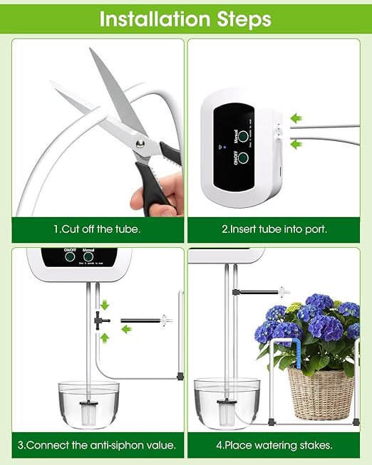 Automatic Watering System for Potted Plants,[Wi-Fi & App Control] Smart Plant Watering Devices for Indoor Outdoor, Automatic Drip Irrigation System Device Kit-USB Charging,Water 10 Plants