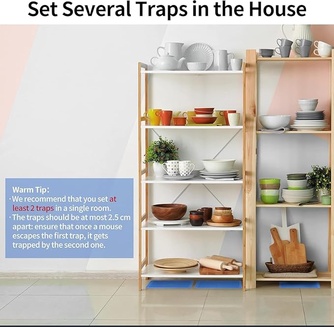 LULUCATCH Mouse Traps 24 Pack, Larger Heavier Glue Traps for Mice Rat & Snakes, Non-Toxic Sticky Mouse Traps Indoor for Home & Kitchen, Easy to Set, Pet Safe Pest Control