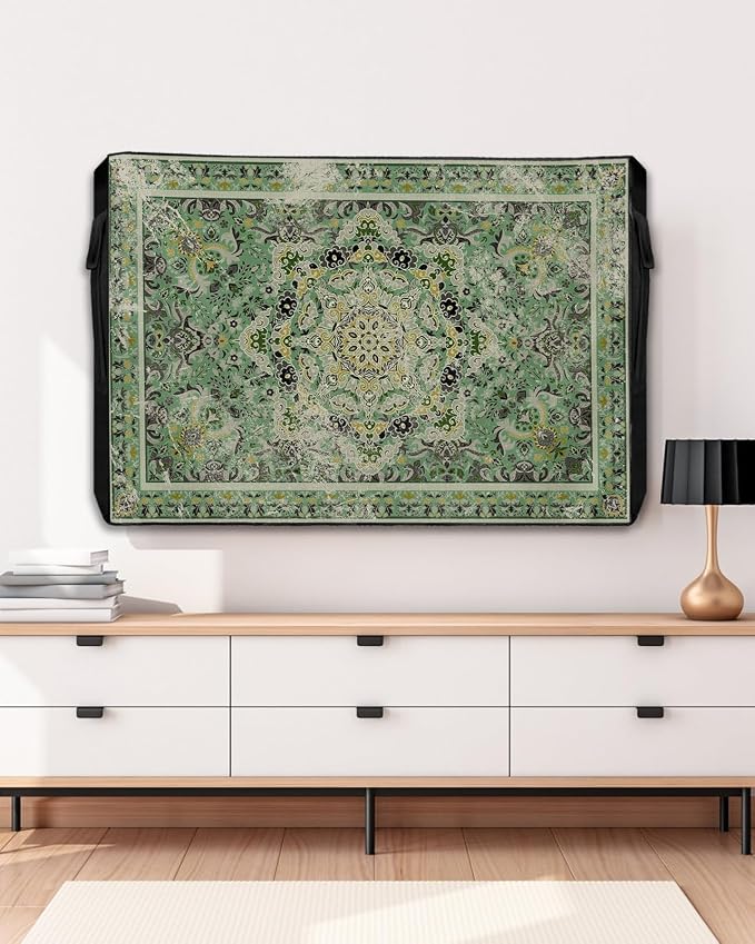 Outdoor TV Cover Waterproof Weatherproof 30 to 32 Inch, Turkish Pattern Medieval Vintage Mural Wallpaper Outside TV Covers with Zipper Flap, TV Screen Protectors for LED LCD OLED Television