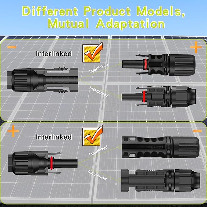 30 Pairs Solar Connector (10AWG), 60Pcs Solar Panel Cable Connectors Adapter Male/Female IP68 1000V 30A 10AWG 12AWG 14AWG Waterproof Dustproof Connector with 2 Spanners (30 Pairs Solar Connectors)