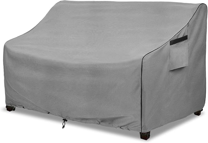 okcool Heavy Duty Patio Sofa Cover, 100% Waterproof 2-Seater Outdoor Sofa Cover Fits up to 58W x 32.5D x 31H Inches, Lawn Patio Furniture Covers,Grey