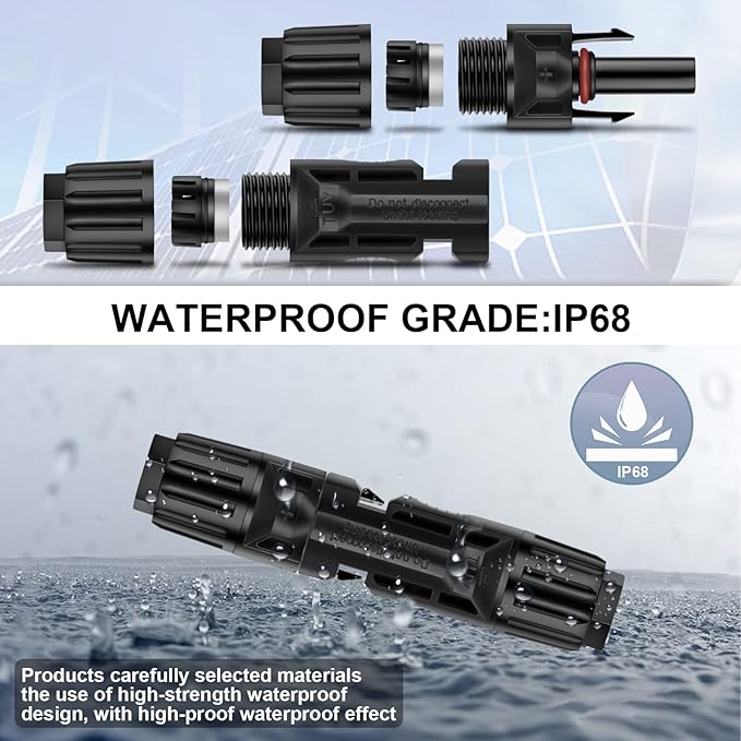 16 PCS 8AWG Solar Connectors with Spanners, 8 Pair Solar Panel Connectors Male/Female (8AWG, 8 Pairs)