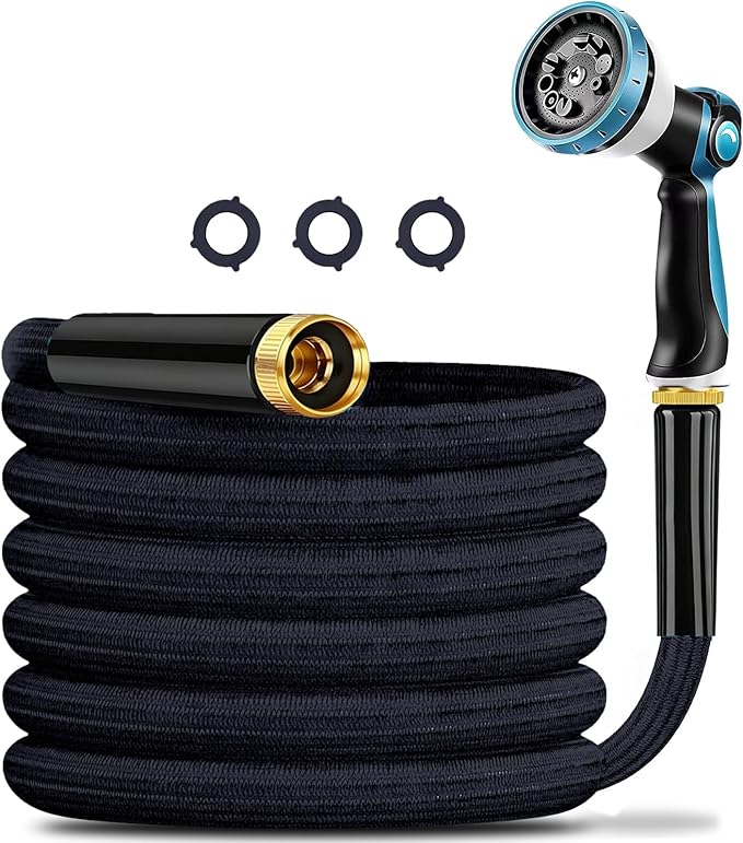 Aterr Garden Hose 15ft, Heavy Duty Water Hose Flexible, 3-Layer Puncture Resistant With Leak-Proof Connectors, Lightweight Anti-Kink Design for Yard Lawn Watering and Car Washing