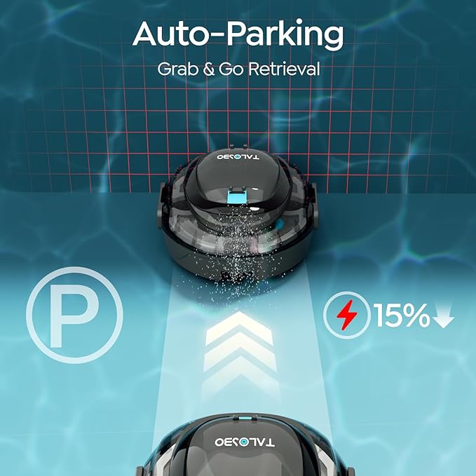 [2026 New] TALOSBO S2 Robotic Pool Cleaner – Dual-Layer Filtration, 90-Min Runtime, Powerful Cordless Pool Vacuum for Above-Ground & Flat Pools, Efficient Debris Removal & Auto-Parking Design