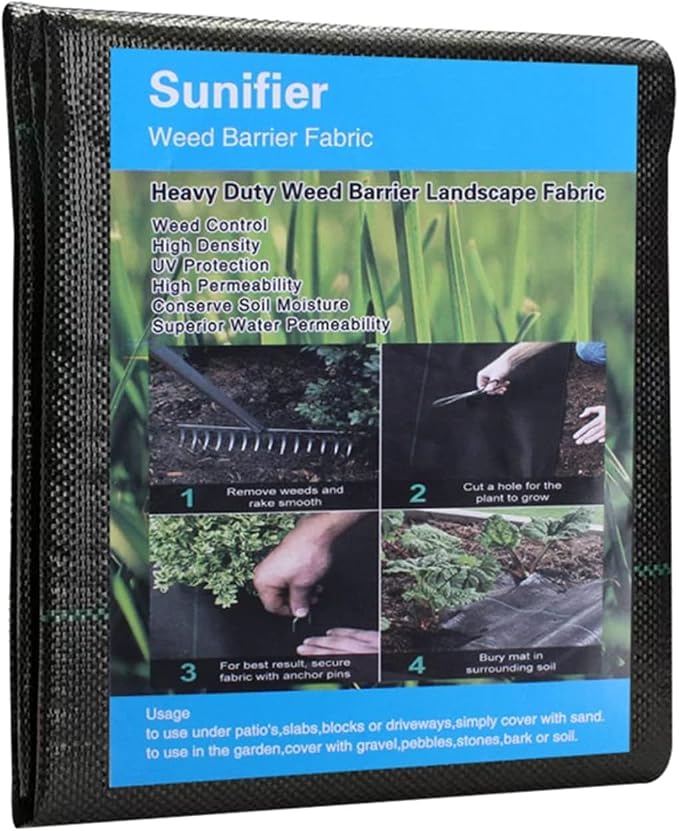 Weed Barrier Landscape Fabric Heavy Duty，Garden Fabric Weed Barrier，Black Mulch for Landscaping, Weed Blocker Fabric Garden Bed Cover Garden Supplies (4ft x 60ft)