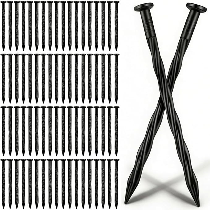 360 Pack Landscape Edging Spikes 7.7 Inch, Spiral Plastic Landscape Anchoring Spikes Bulk for Weed Barrier, Paver Edging, Landscape Fabric, Artificial Turf, Lawn Garden Yard