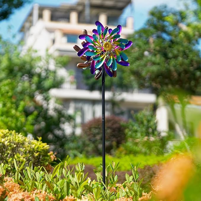 Stargarden Kinetic Wind Spinners Outdoor, 13.2 x 66 Inches Wind Spinner, Metal Windmill for Yard and Garden Decor