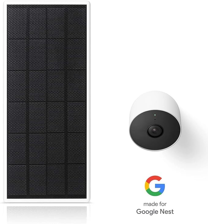 Wasserstein Solar Panel, Solar Panel Charger for Google Nest Cam Outdoor or Indoor, Battery - 2.5W Solar Power - Camera Solar Panels Made for Google Nest (1 Pack)