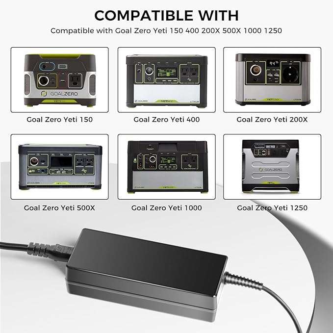 KFD 16V AC Adapter Compatible for Goal Zero Yeti 150 400 200X 500X Portable Power Station Sherpa 50 100 Solar Generator PN:31901 22004 23000 22050 Goal Zero Power Supply Cord Battery Charger