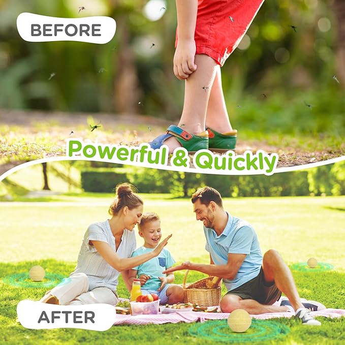 Mosquito Repellent Outdoor Patio, Mosquitoes Repellent Outdoor Powerful, Patio Mosquito Repellent Outdoor for Yard, Camping, Child&Pets Friendly 30 Pack