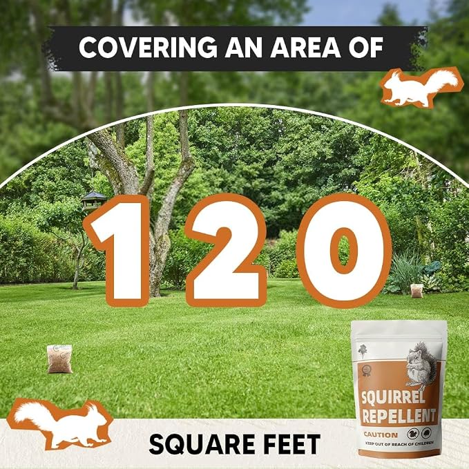 Squirrel Repellent Outdoor, Chipmunk Repellent for Garden, Attic, Garage, Patio and Sheds, Squirrel Deterrent, Keep Squirrels Out of Yard, Covers Up to 120 sq ft, 10 Packs
