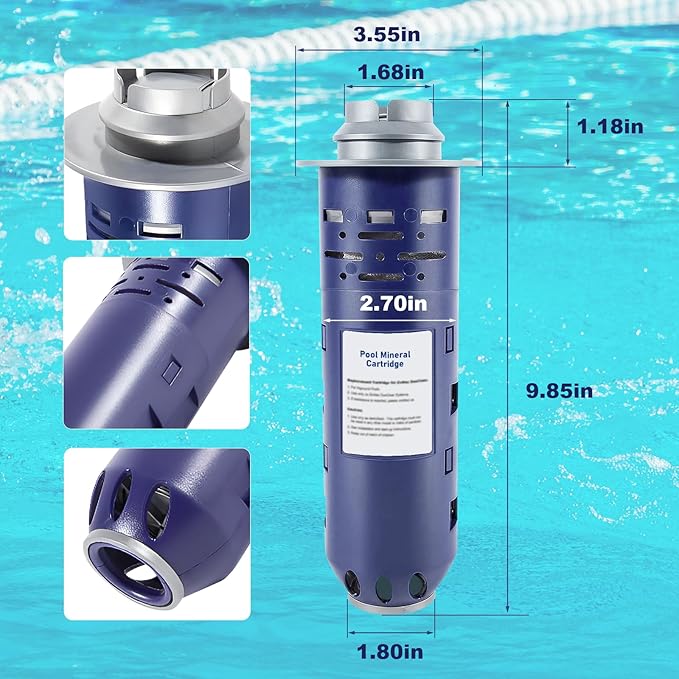 Pool Mineral Cartridge W28000 W28001 W28002 Replacement for Nature2 Duoclear 25 35 for Zodiac DuoClear Fusion, Fusion Soft, Vision Pro System Inground Above Ground, Purple