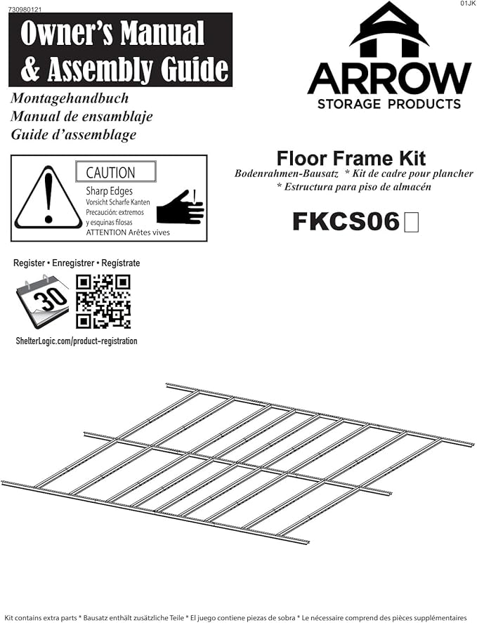 Arrow Sheds Floor Frame Kit for Arrow Classic Sheds Sized 12' x 12'