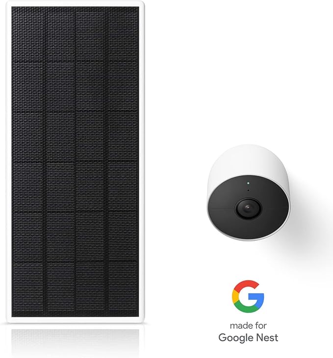 Wasserstein Solar Panel, Solar Panel Charger for Google Nest Cam Outdoor or Indoor, Battery - 2.5W Solar Power - Camera Solar Panels Made for Google Nest (3 Pack)