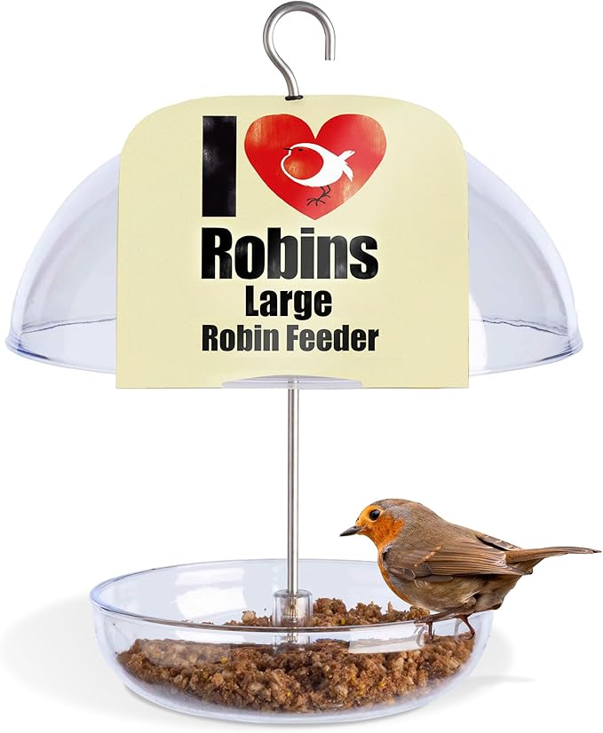 Mealworm Feeder - Jacobi Jayne® Pearl Feeder - Dome Bird Feeder for Small Birds - Bluebird Feeder for Mealworms - Platform Bird Feeder with Dome Cover - Covered Mealworm Feeder - Attracts Blue Birds