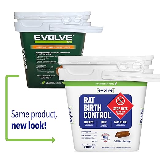 Evolve Rat Birth Control Soft Bait Sausages – 6 lbs | Scientifically Proven Rat Population Control | Not a Poison, Long-Term Population Management