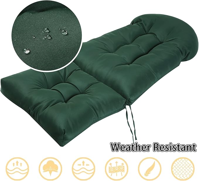 Enipate Weather Resistant Adirondack Chair Cushions High Back Indoor Outdoor Patio Tufted Lounge Cushion Seat Pads