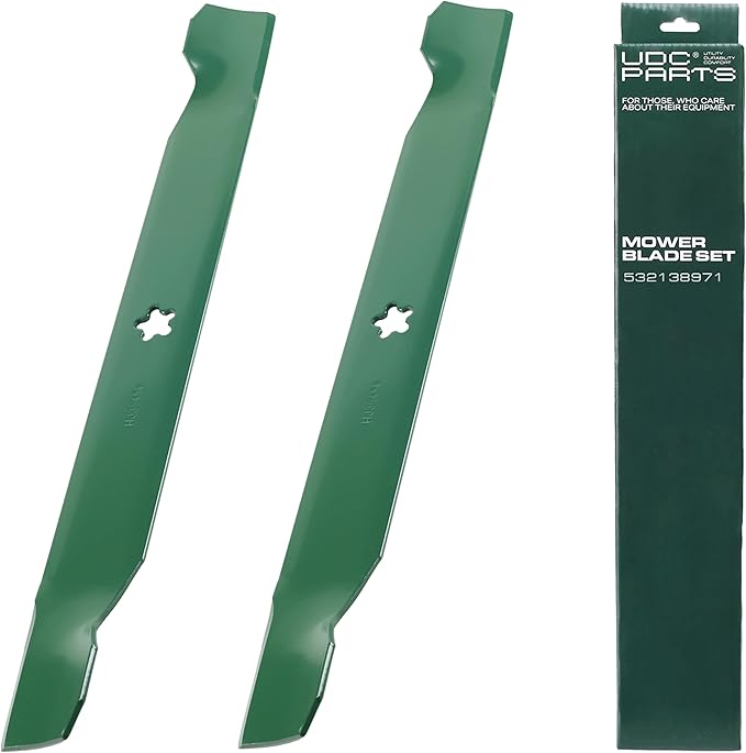 UDC Parts 532138971 Mower Blades Replacement for Craftsman 42 Inch LT2000 LT1000 YT3000 DYT4000 DLT3000 YT4000 138971 Husqvarna YTH22V42 YTH18542 YTA18542 YTH1542XP 532127843 138498 / High Lift 2 Pack