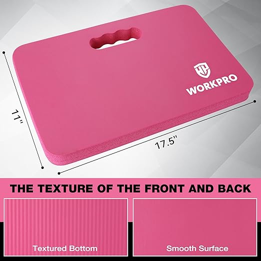 WORKPRO Extra Thick Kneeling Pad, Soft NBR Foam Cushioning for Knee, Large Foam Kneeler Mat for Gardening, Bathing Baby, Exercise, Workout Supplies, 17.5 x 11 x 1.5 in, Pink