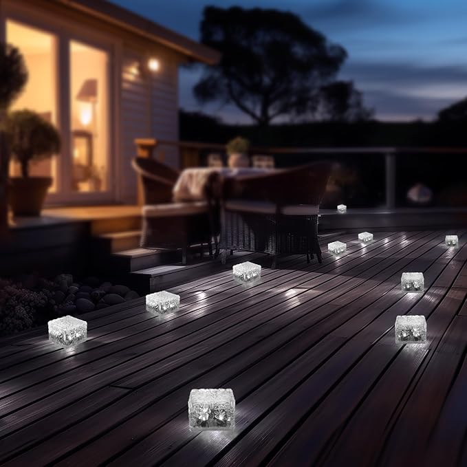 MLKNK Solar Brick Lights-Outdoor Solar Lights for Yard-Solar Brick Landscape Path Light 6 Pack LED Light Brick Garden Decor for Pathway Patio Walkway Backyard Decoration, DS-XBZ-1-1-1