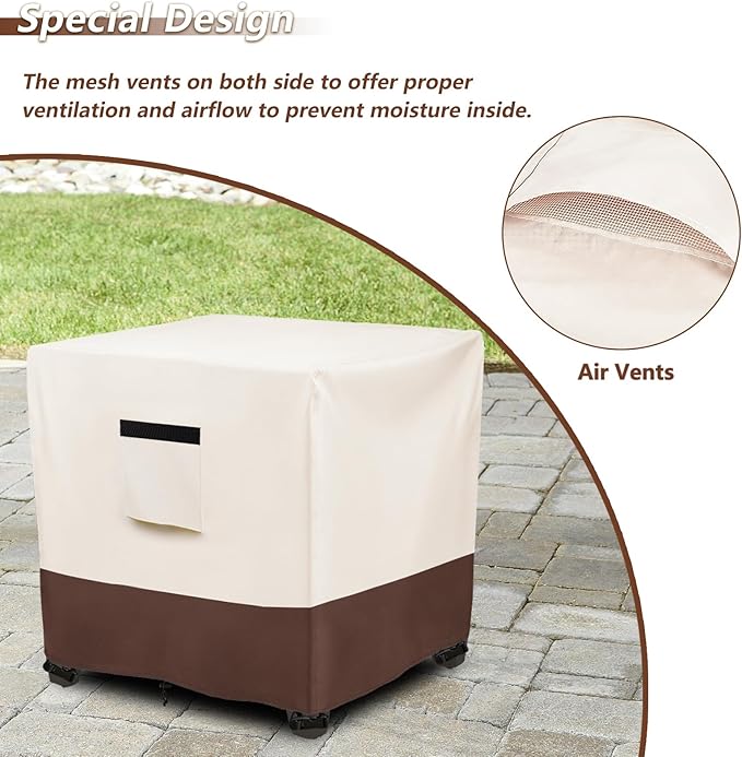 Waterproof Patio Small Side Table Cover,Square Outdoor Ottoman Covers,Heavy Duty 600D Patio Wicker Side Table Cover,Fits Square PatioTable, All-Weather Furniture Protection.32"W x 32"D x 18"H